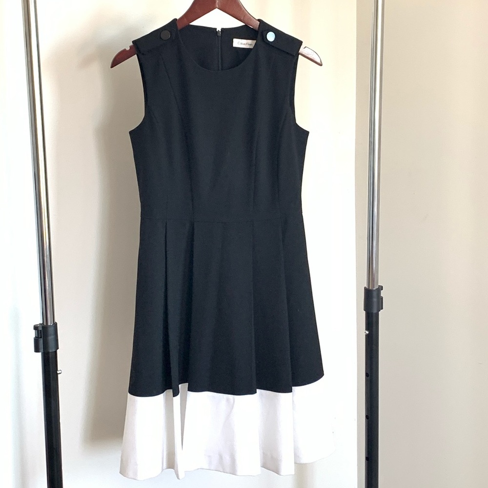 Calvin Klein Black & White block dress
